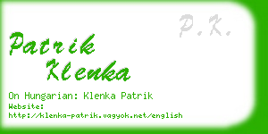 patrik klenka business card